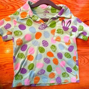 UB size 3T adorable collared shirt with egg print.